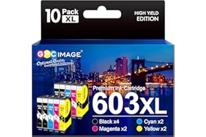 GPC Image 603XL Cartucce Compatibili per Epson 603 XL Multipack per Expression Home XP-2100 XP-2150 XP-2105 XP-3100 XP-3105 XP-4100 XP-4105 Workforce WF-2810 WF-2820 WF-2830 WF-2850 (10-Pack)