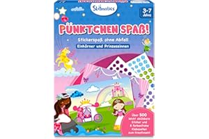 Skillmatics Bastelaktivität - Pünktchen spaß!, Stickerkunst ohne Saubermachen, Geschenke für Kinder von 3 bis 7, Vervollständige 8 Bilder voller Prinzessinnen & Einhörner