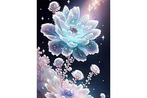 YWKJDDM 5D Diamond Painting Kits for Adults, DIY Painting by Numbers Full Drill Diamond Arts Painting, Crystal Embroidery Picture Kits for Home Wall Decor 30x40cm Crystal Flower