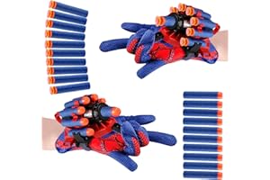 HVIERO Lot de 2 Gant de Lanceur Spider, Gant Spider Enfant Lanceur Toile Jouet, Jouet de Cosplay en Plastique, Jouets de Poignet Lanceur de héros, Spider Launcher Gant Enfants Accessoires