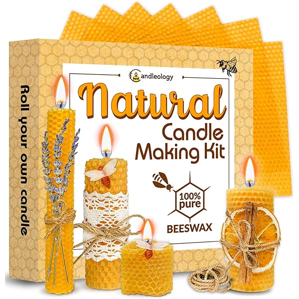 Make Your Own Beeswax Candle Kit Includes 10 Full Size 100 Beeswax