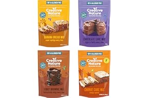 Gluten Free Cake Mix | Creative Nature Vegan Cake Mixes Variety Pack | Nut-Free, Dairy-Free Baking Mixes | Top 14 Allergen Free | 4 Pack