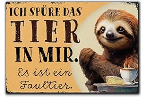 ‎LANOLU LANOLU Kühlschrankmagnete lustig- das Tier in Mir Faultier - lustige Magnete mit Sprüchen und witzigen Motiven 8x5,5cm