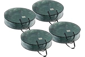 VENO 4 Pack Christmas Wreath Storage Container - 30 Inch Clear Wreath Bag, Christmas Garland and Holiday Decoration Organizers with Zipper and Durable Handles (Clear, 30"-4 Pack)