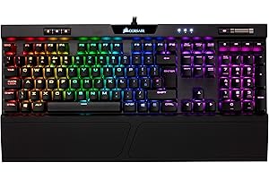 Corsair K70 RGB MK.2 Mechanical Gaming Keyboard (Cherry MX Red Switches: Linear and Fast, Per Key Multi-Colour RGB Backlighting, Aluminium Chassis, QWERTY UK Layout) - Black
