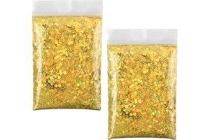 EMPEROCH 100g Purpurina Dorada, Purpurina Manualidades Purpurina para Manicura, Purpurina Fina Glitter para Manualidades, Decoración de Fiestas, Manicura (Oro)