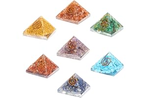 Crocon Seven Chakra Piramide di orgone di Pietra di Cristallo Set di 7 Sette Chakra bilanciamento dei Chakra Pietre curative piramidali per piramidi Reiki Regalo di Meditazione