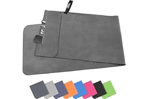 Pameil Fitness Handtuch mit Reißverschluss Tasche |120x50cm| Gym Mikrofaser Handtuch, Kompakt & Schnelltrocknend - Sporthandtuch Fitnessstudio, Reisehandtuch