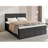 BROMARKT Boxspringbett 180x200 Mit Matratze - Beige Mit Stauraum Kopfteil H3