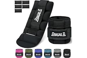 BAGAIL Verstellbare Knöchelgewichte 2er Pack, mit abnehmbaren Sandsäcken, tragbare Handgelenk - und Knöchelgewichtsriemen, 0,4-1,6kg pro Riemen, 15-31cm Umfang, ideal für Krafttraining und Cardio