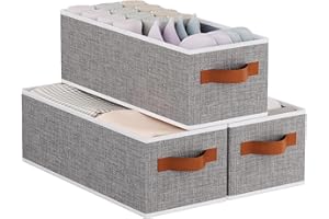 YheenLf Cajas de Almacenamiento, Cestas Organizadoras Plegable, Juego de 3 Caja Almacenaje Ropa, para Utilizadas en La Cocina, Baño, Gris, 38×15.5×13cm