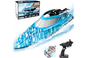 BEZGAR Brushless RC Boat, Remote Control Boats for Adults and Kids, 16 inch Big Boat Fast Speed 35+ KPH Racing RC Boats for Pool Lake & Sea with 2000mAh Large Rechargeable Battery - TX124