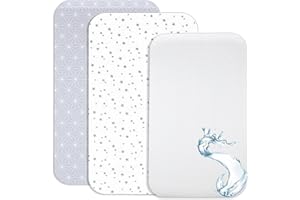 Lovely Hippo Draps Housses Cododo + 1 Alèse Protège Matelas Compatible Cododo Bébé - Drap Housse Cododo 100% Coton - Alèse 100% Imperméable (Constellation Grise, 83 x 50 cm)