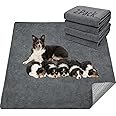 LOOBANI 2 Packs Extra Large Reusable Dog Mat for Floor, Non-Slip Washable Pee Pad for Dogs, Fast Absorbent Pet Whelping Pads, Puppy Playpen Mat for Incontinence, Housebreak, Crate (65"x48"-Gray)