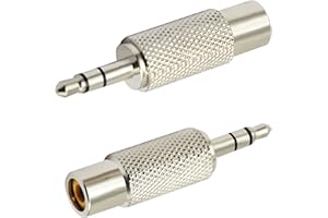 zdyCGTime Adaptador de Audio RCA a 3,5 mm,Adaptador de Conector Mono Macho a RCA Hembra de 3 Secciones de 3,5 mm.(2 Piezas)