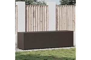 Keketa Baule in Polyrattan per Esterni, Marrone, 200x50x60 cm, Resistente alle Intemperie, con Molla a Gas, Facile da Pulire e Montare, Ideale per Mobili da Giardino