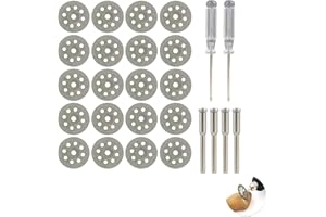 GODTKOWTY 20 Pieces 22 mm Diamond Cutting Wheel with 4 Pieces 3 mm Discs with 4 Mandrels and 2 Cross Crystal Screwdrivers, Compatible with Dremel Rotary Tools for Precision Cutting and Grinding