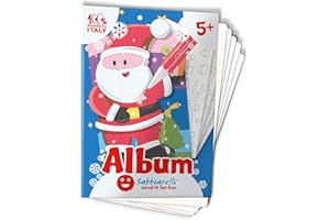 Sabbiarelli Sand-it For Fun - Album Weihnachten mit 5 Aufklebern zum Ausmalen mit farbigem Sand (nicht im Lieferumfang enthalten) - Kreative und lehrreiche Weihnachtsbasteleien für Kinder ab 5 Jahren