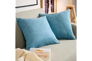 Blumtal Federe Cuscini Divano in Ciniglia, Copricuscini Divano, Federe Cuscino Divano, 2 Pezzi, 40 x 40cm, Blue