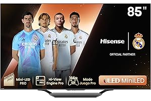 Hisense 85U7NQ - Mini-LED TV, 85 Pulgadas, con Quantum Dot Colour, Modo Juego de 144Hz VRR 240 fps, Full Array Local Dimming, Procesador Hi-View Engine,Dolby Vision IQ & Dolby Atmos (Nuevo 2024)