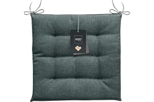 ‎LILENO HOME LILENO HOME 1er Set Stuhlkissen Petrol (40x40x4,5 cm) - Sitzkissen für Gartenstuhl, Küche oder Esszimmerstuhl - UV-beständige indoor u. outdoor Stuhlauflage als Stuhl Kissen (Laura OLF)