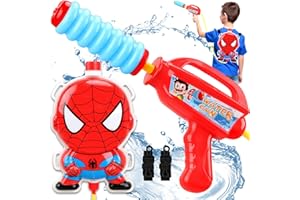 JONEG Toys for 3+ Year Old Boys, Water Gun Backpack for Kids Gifts for Age 3 4 5 6 7 8 Years Old Kids, Summer Garden Pool Water Pistol, Super Soaker Water Blaster Birthday Presents Toy