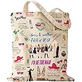 Miss Adola Tote Bag for Women Girls Aesthetic Canvas Tote Bag Inspired Gift Reusable Casual Bag for Work Shopping Travel