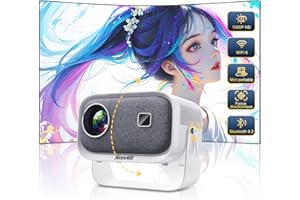 Videoprojecteur【FocusÉlectrique&±45°Correction trapézoïdale】 retroprojecteur Jimveo 360°Rotating Projecteur Portable 13000L FHD1080P WiFi6 Bluetooth HomeCinéma 4KSupportépour/Phone FireStick HDMI USB