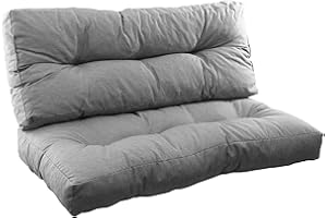 GERSO Set Coussin pour Palette 120x60 cm Coussin d'assise et Dossier de 40 cm - Couleur Gris trés résistant Tissu imperméable avec cértificat