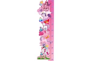 ^RTERBY'S Adesivo Metro cameretta - Wall sticker - misura altezza bambino bambina parete cameretta casa (Unicorni)
