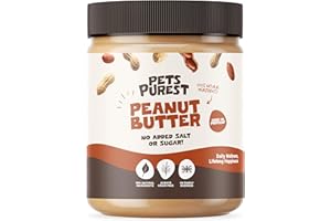 Pets Purest Dog Peanut Butter - 100% Natural Peanut Butter For Dogs & Puppy - Healthy Source of Pure Protein Treat Paste Free From Palm Oil, Wheat & Gluten. No Added Sugar, Salt or Xylitol