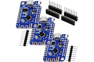 AZDelivery D1 Mini V3 NodeMCU ESP-8266 WiFi IoT Micro USB WLAN Development Board CH340 ESP8266EX Compatible with Micropython Wemos & Arduino Including E-Book! (Pack of 3)