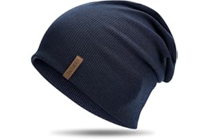 HAMUNI Mütze Damen Slouch Beanie Mütze Herren Elastisch Weich Bequem Jersey Mützen Klassische Mode Longbeanie perfekt für Frühling Herbst und Winter