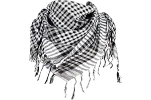 OMCGG Keffieh Pañuelo palestino, Manta blanca y negra, L