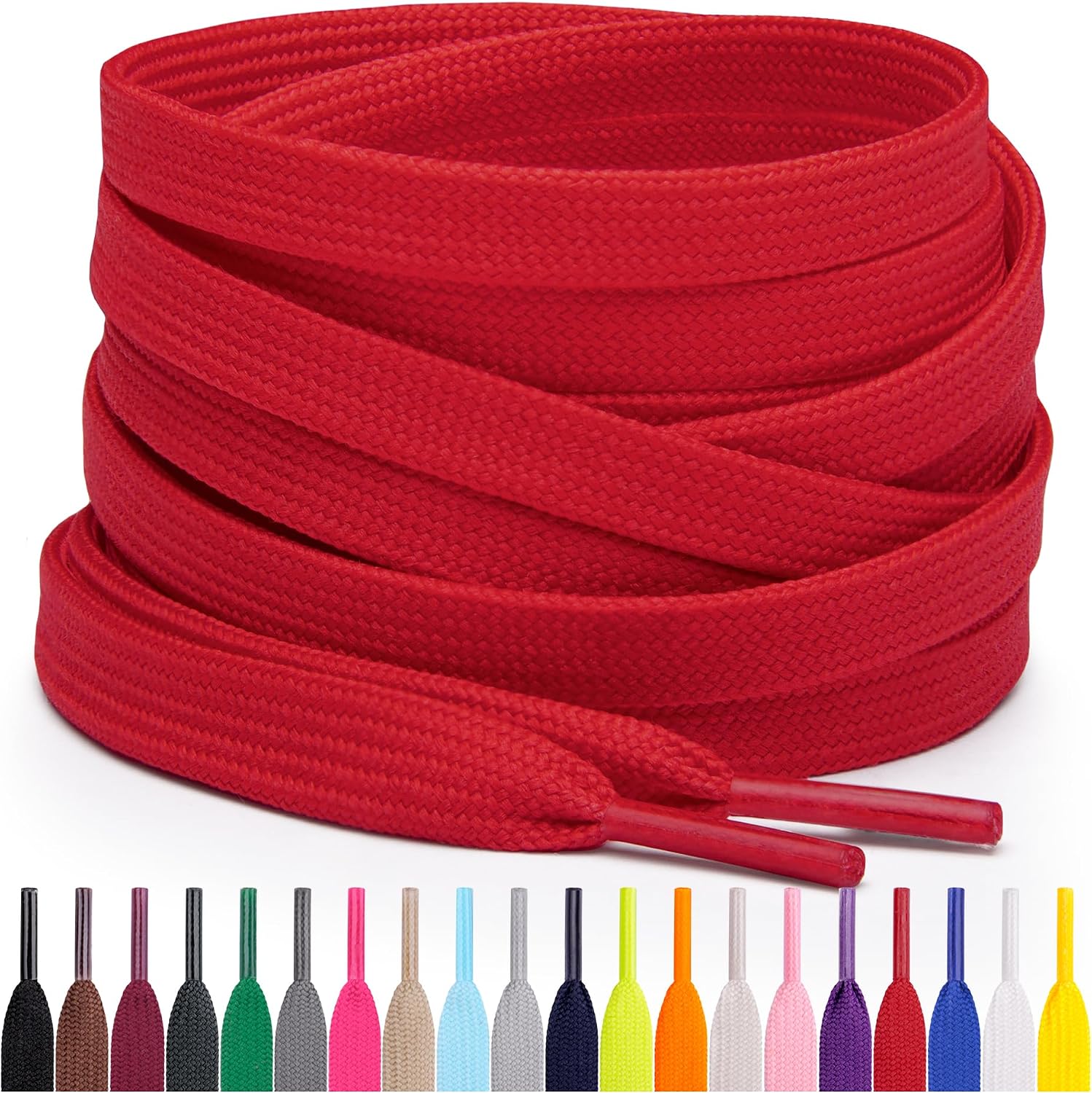 Miscly Lacets Plats Pour Baskets, Plusieurs Longueurs et Couleurs Disponibles