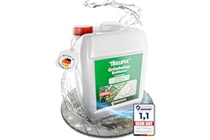 Treufix - Green Growth Remover & Moss Remover Concentrate [Chlorine and Acid Free] Automatic Removal of Verdigris and Moss | Stone Cleaner for Paving Stones, Patios 5L Made in Germany