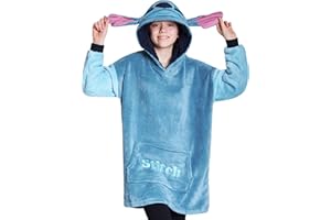 Disney Sweats à Capuche Fille, Pull Plaid Enfant, Pull Stitch, Poncho Plaid Oversize en Polaire Enfant Ado Taille Unique
