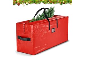 BARAKYEG Custodia per Albero di Natale,Impermeabile con Manici e cerniera, sacco Borsa Grande e Resistente, porta albero di natale165x38x76 cm(rosso)
