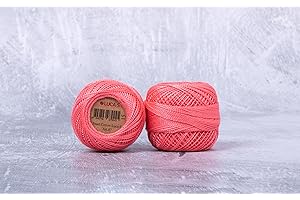 Luca-S Fil à broder en coton perlé de qualité supérieure, taille 8, 100 % coton égyptien, fil à broder, certifié Oeko Tex, 10 g par pelote, couleur 15