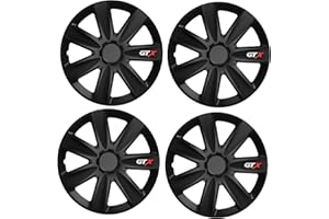 UKB4C 16" 4 x Alloy Look Black GTX Multi-Spoke Wheel Trims Hub Caps Covers Protectors (4)