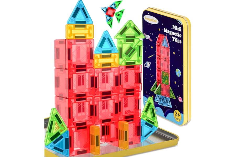 LeagoEra Mini Giochi di Costruzione Magnetici 32 Pezzi Costruzioni Magnetiche da Viaggio Blocchi Magnetici per Bambini Ragazzi Ragazze 3 4 5 6 7 8 Anni