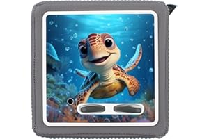 Yabaduu Schutzfolie Süße Tiere kompatibel mit Toniebox Lauscher Station Aufkleber personalisierbar Zubehör für Kinder Spielzeug passgenau selbstklebend Y031 (Nr. 55 Schildkröte, Ohne Wunschname)