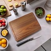 Deconox Acacia Cutting Board Antibacterial Washable Chopping Board Rectangular 35x25CM | Antibacterial and Washable White