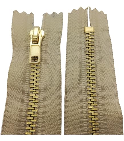YKK Metallreißverschluss Gold 14 Cm – Nicht Teilbar, Für Kleidung & Jeans