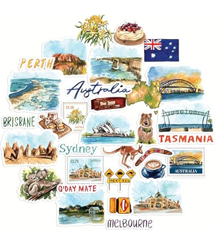 50 stuks Australië reisstickers laptop auto plakboek telefoon