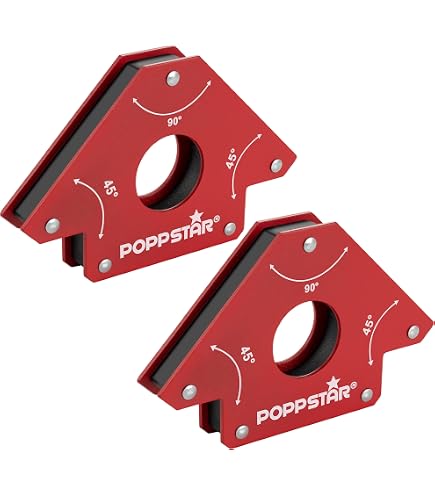 Aimant De Soudage RJM Tools - Force 75Kg - Angles 45°/90°/135° - Équerre Magnétique - 198x136x27mm