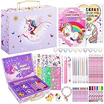 Set Cancelleria Unicorno 112pz - Per Bambine, Con Carta, Penne, Adesivi E Valigetta, Regalo Ideale - Foto 9
