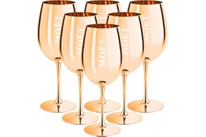Moët & Chandon Ibiza Imperial - Copas de champán de cristal puro (oro, 6)