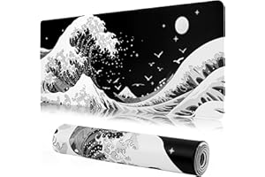 LeKuni Duża podkładka pod mysz do gier XXL – 900 x 400 mm – podkładka pod mysz dla graczy ze szwami na krawędziach – pod ręką do biura – akcesoria do biura, antypoślizgowy gumowy spód, powierzchnia