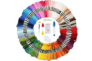 HEPAZ Filo Da Ricamo,181Pcs Punto Croce Kit, 150 Colori Filo da Cucito Kit Fili per Ricamo,Amicizia Braccialetti Mestieri
